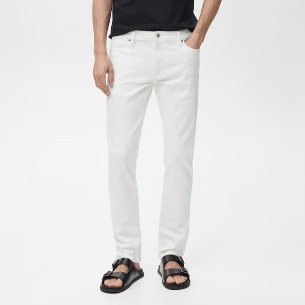 NWT! MANGO Men's White Slim Fit Jeans